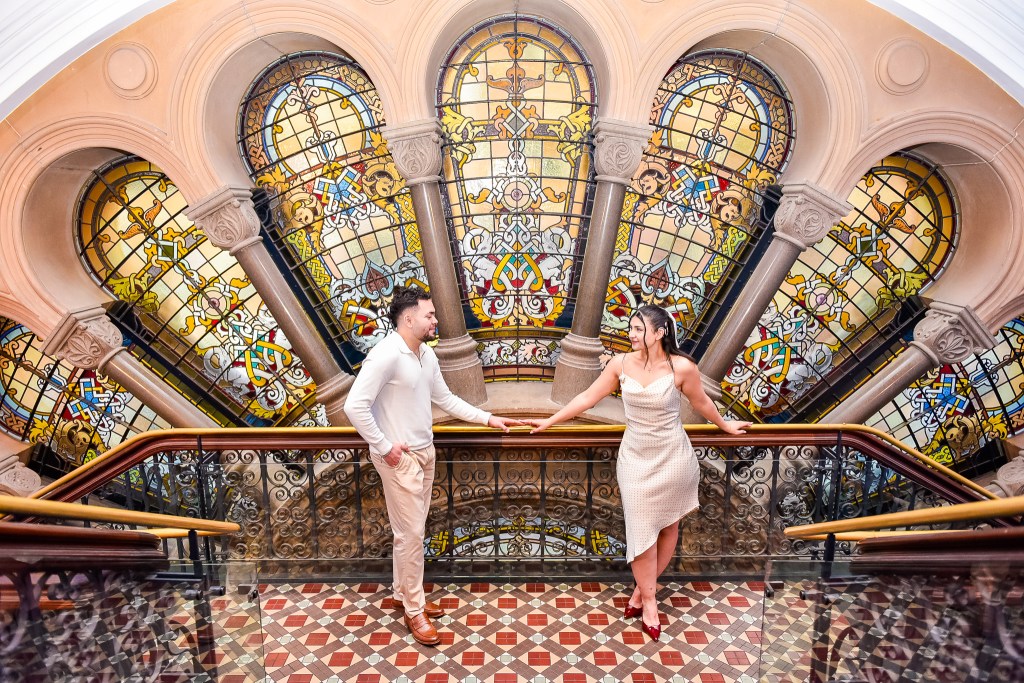 Sydney couple photoshoot in the QVB